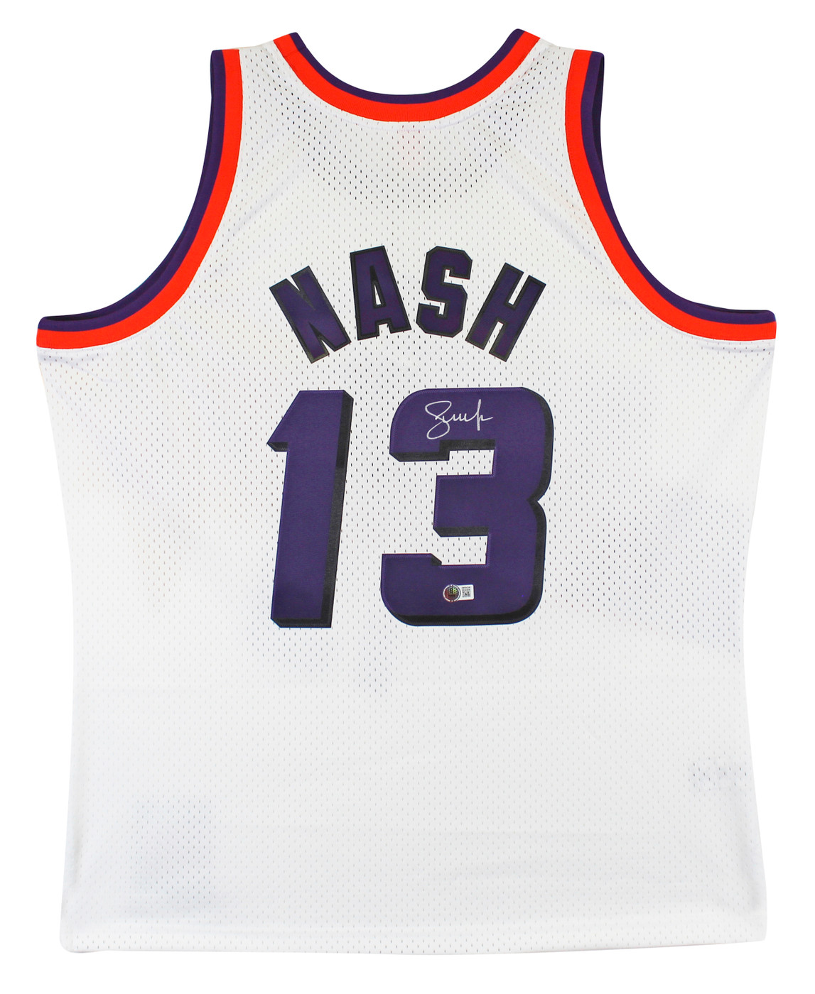 Suns Steve Nash Signed White M&N 1996-97 HWC Swingman Jersey BAS Witnessed