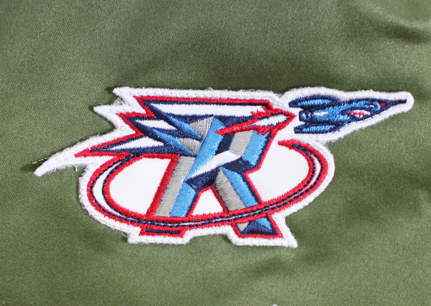 Rockets Hakeem Olajuwon & Clyde Drexler Signed Green M&N Bomber