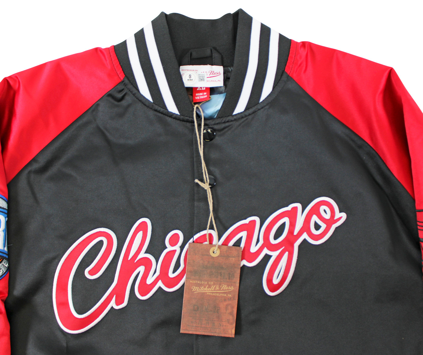 Bulls Dennis Rodman Authentic Signed Black M&N Warmup Jacket BAS