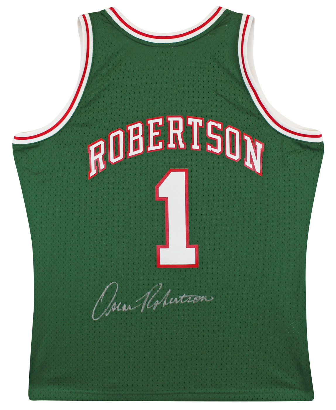 Bucks Oscar Robertson Signed 1970-71 Green M&N Swingman Jersey BAS