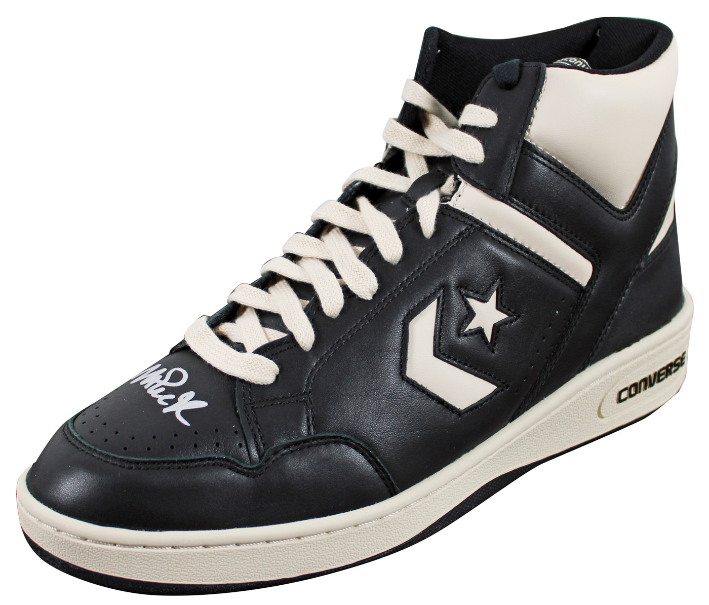 Lakers Magic Johnson Signed Left Black & White Converse Weapon