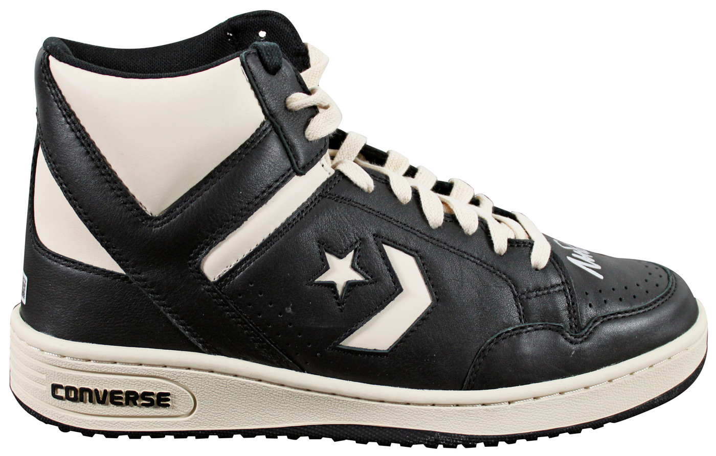 Lakers Magic Johnson Signed Right Black & White Converse Weapon