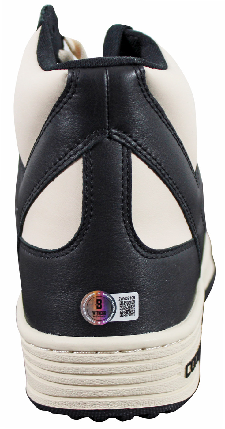 Magic Johnson Signed Right Black & White Converse Weapon Shoe W