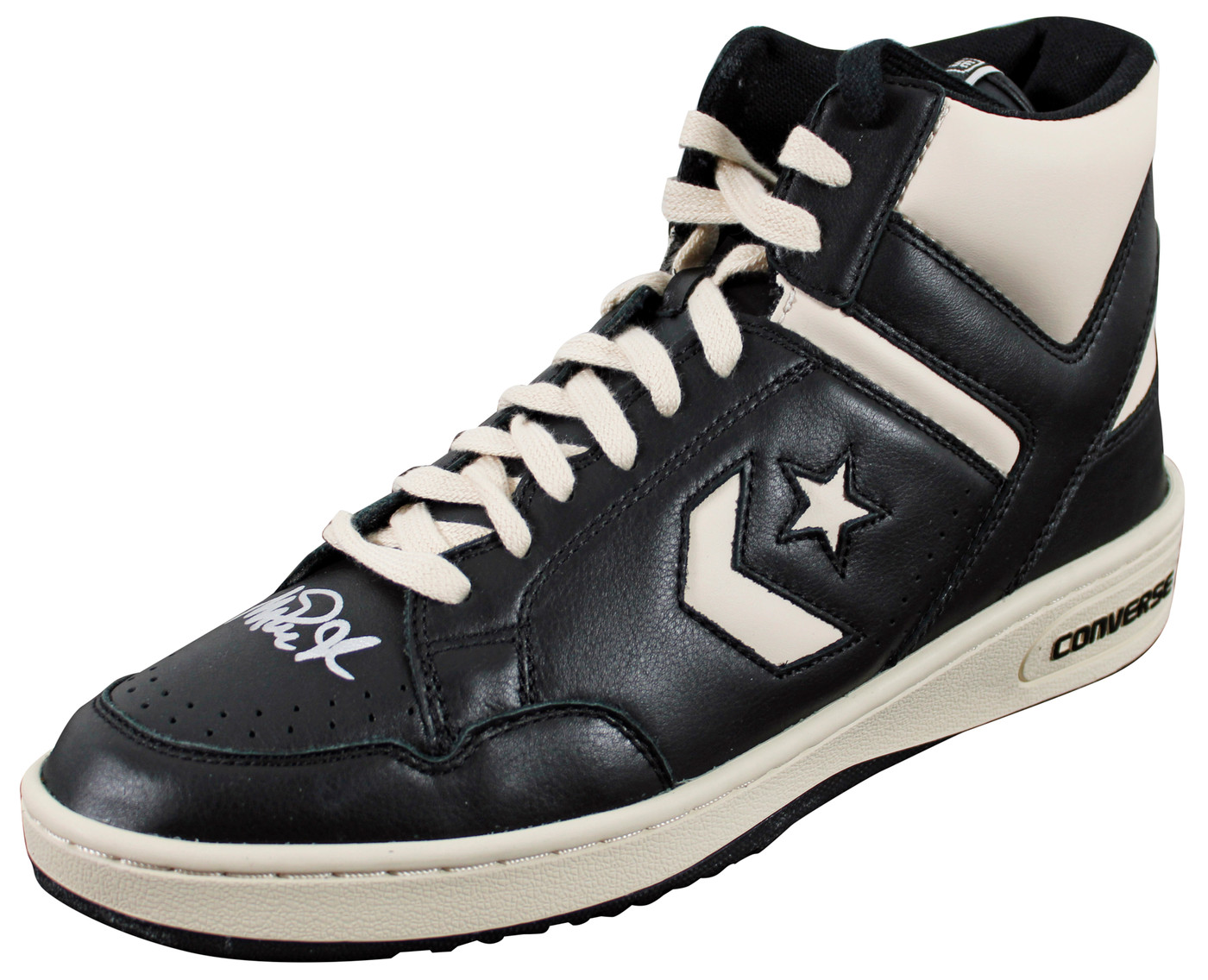 Lakers Magic Johnson Signed Left Black & White Converse Weapon