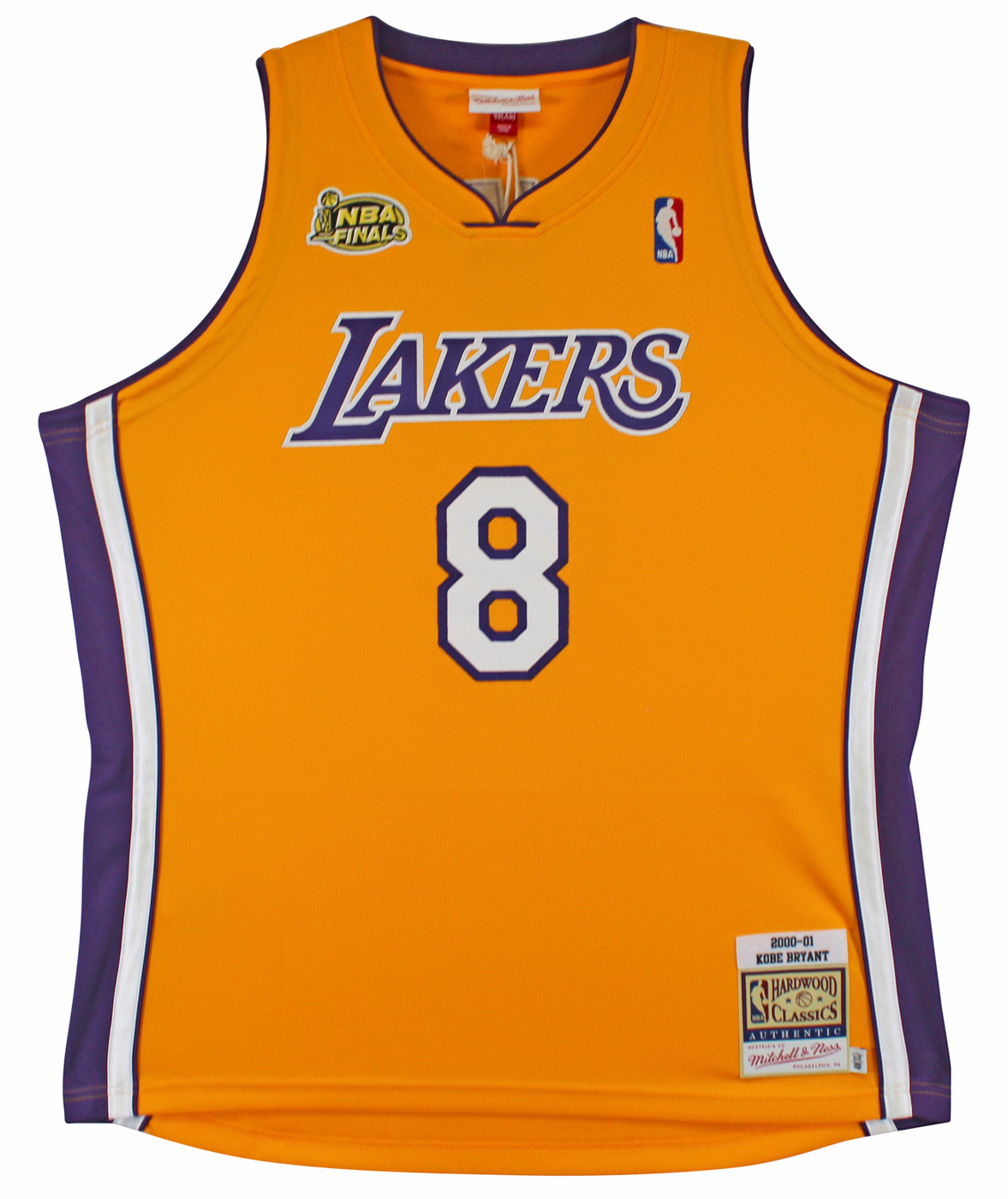 Lakers Kobe Bryant Signed Yellow M&N 2000-01 HWC Authentic Jersey