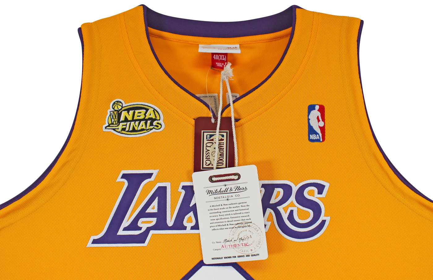 Lakers Kobe Bryant Signed Yellow M&N 2000-01 HWC Authentic Jersey