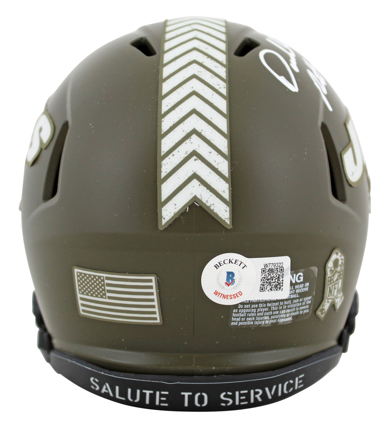 Jets Darrelle Revis Signed Salute To Service Speed Mini Helmet W