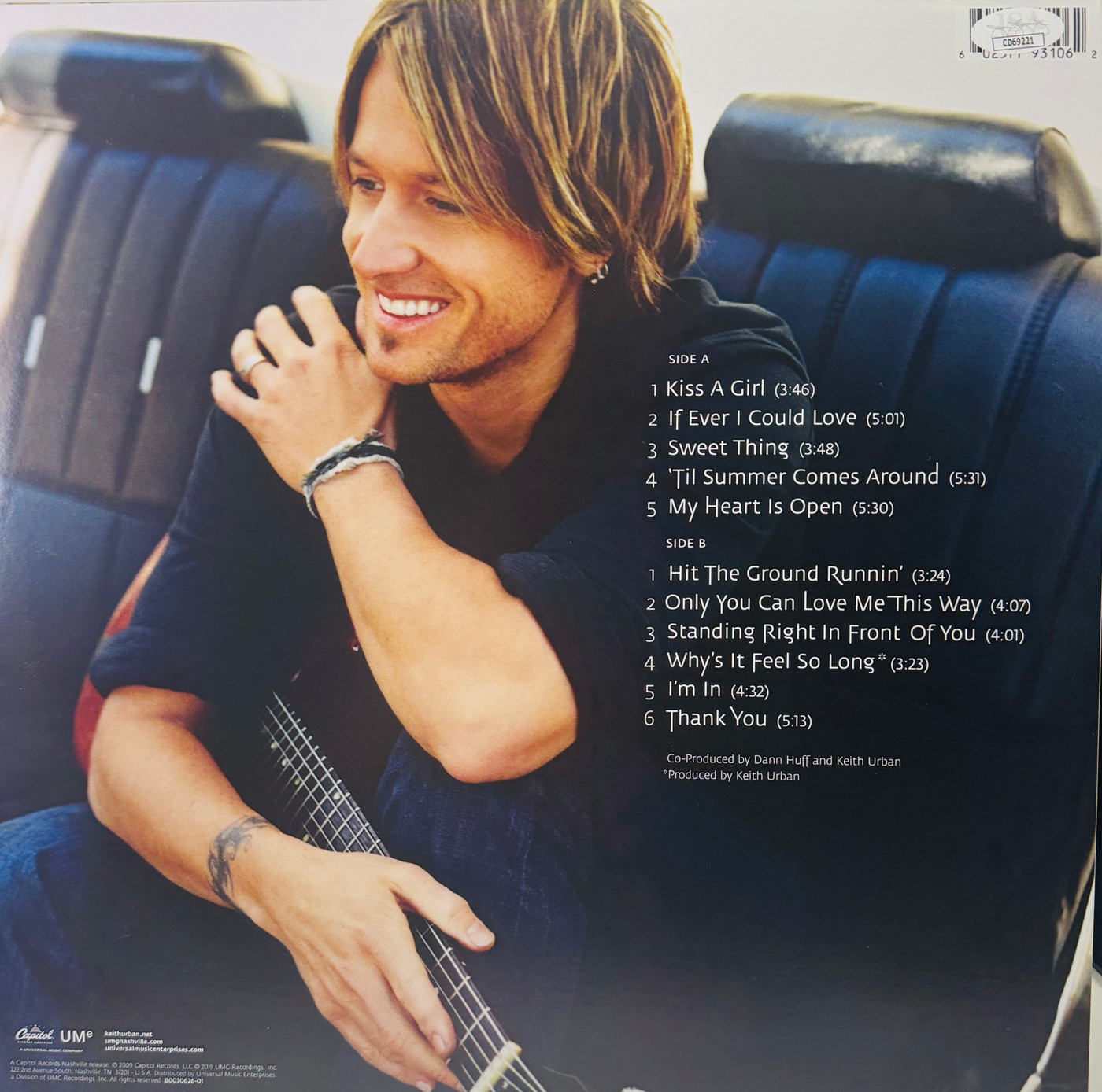 米LP Keith Urban Defying Gravity B003062701 Capitol Records Nash /00260 Keith Urban Signed Defying Gravity Vinyl Record – JSA Authenticated