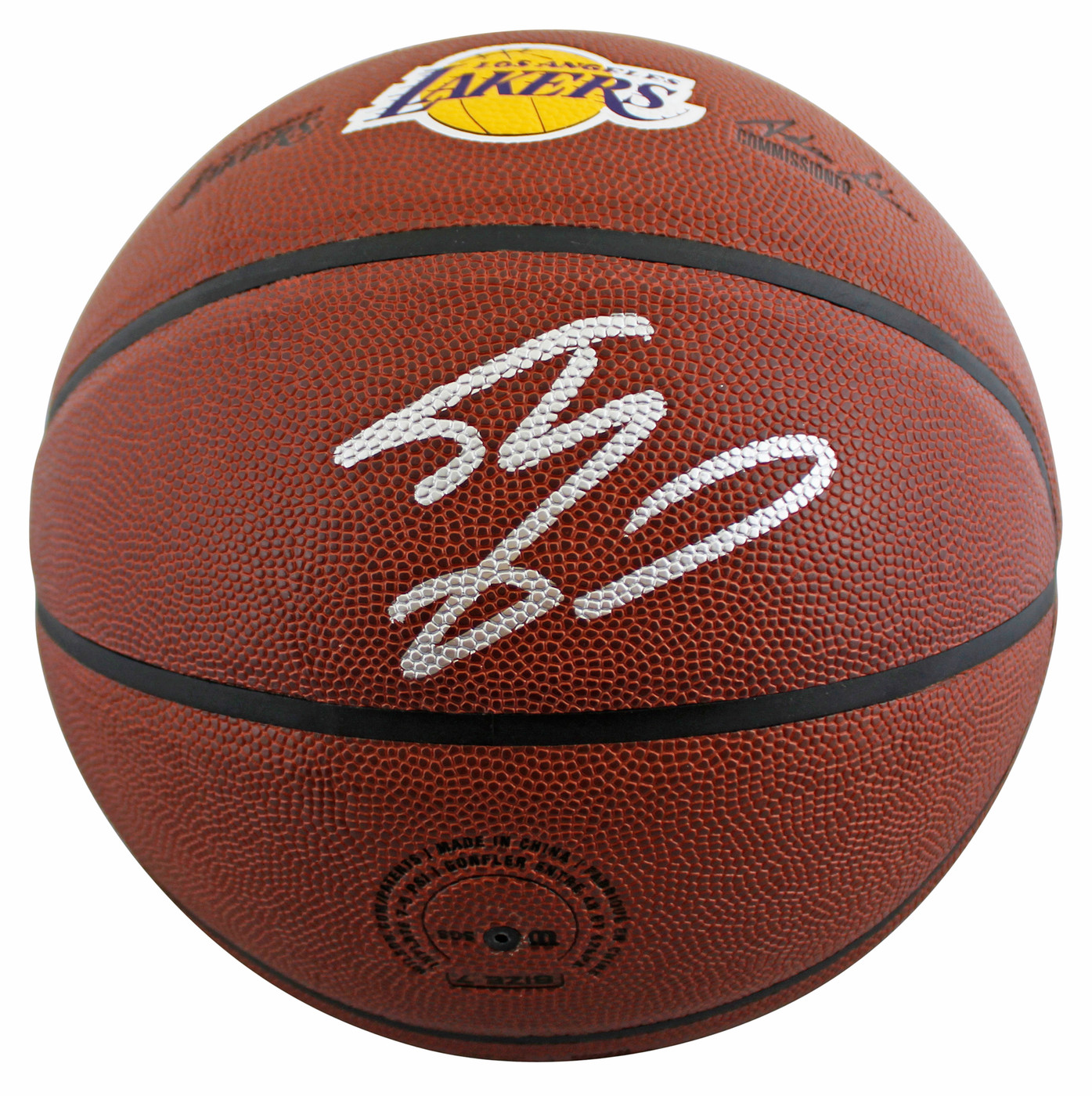 Lakers Shaquille O'Neal Signed Wilson Lakers Logo Brown Basketball
