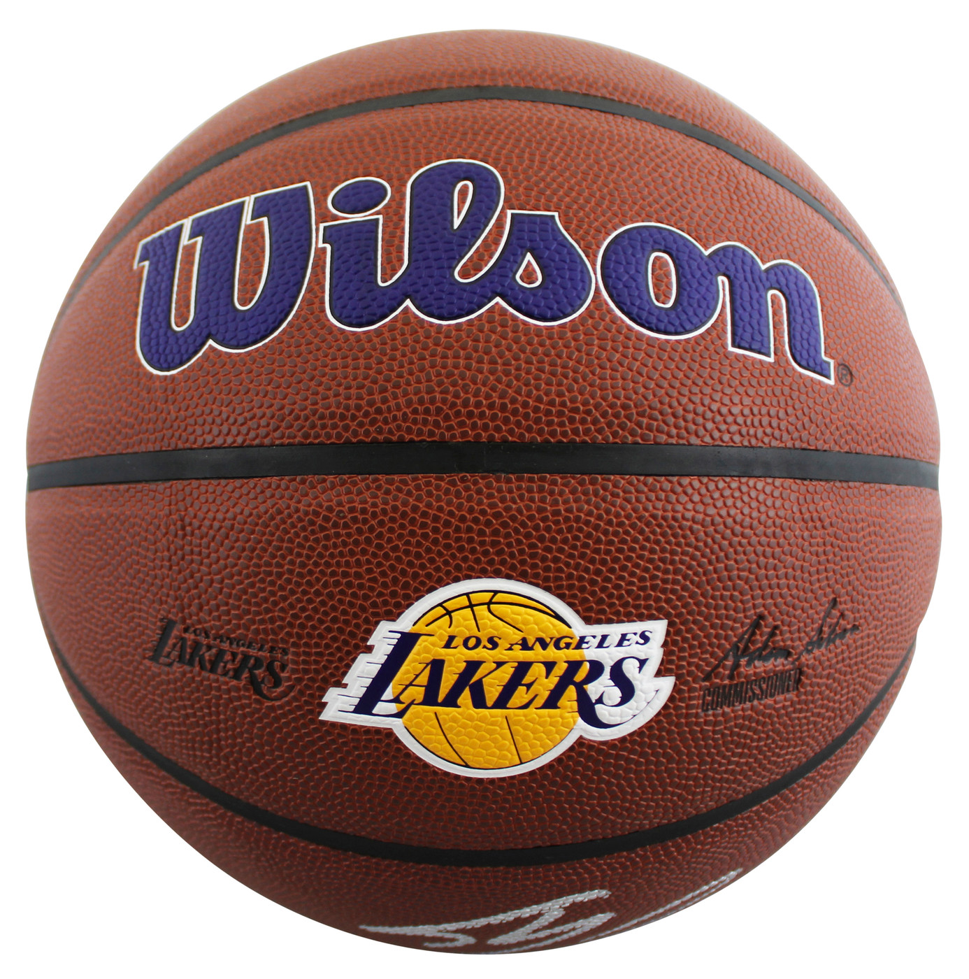 Lakers Shaquille O'Neal Signed Wilson Lakers Logo Brown Basketball