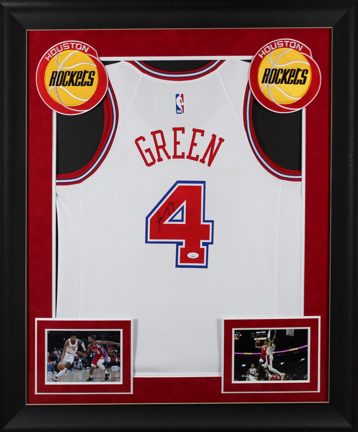 Rockets Jalen Green Authentic Signed White Nike Framed Jersey JSA #AR73480