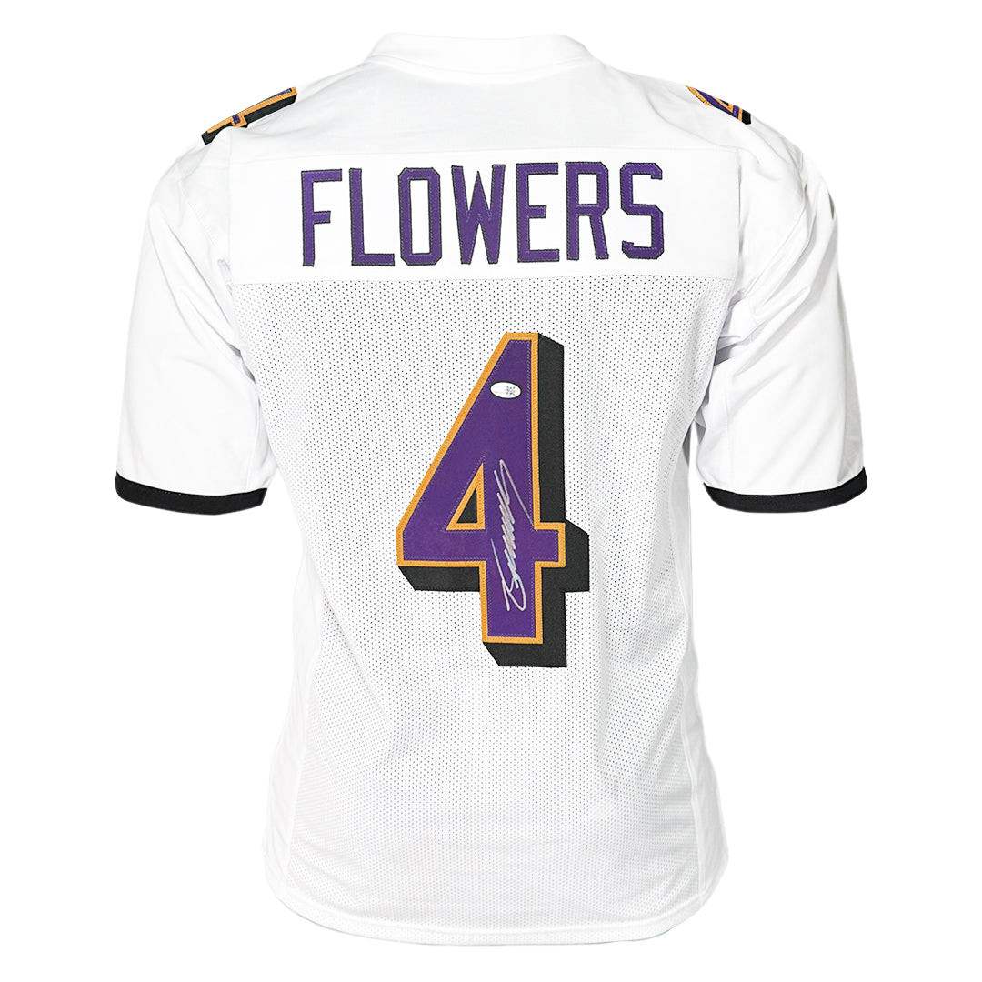 Zay Flowers Signed Baltimore White Football Jersey (JSA) -