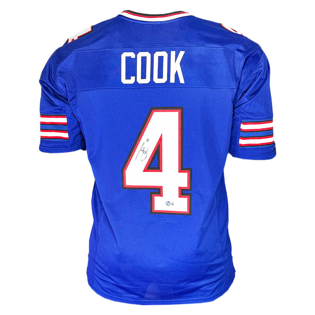 James Cook Signed Buffalo Blue Football Jersey (Beckett) -
