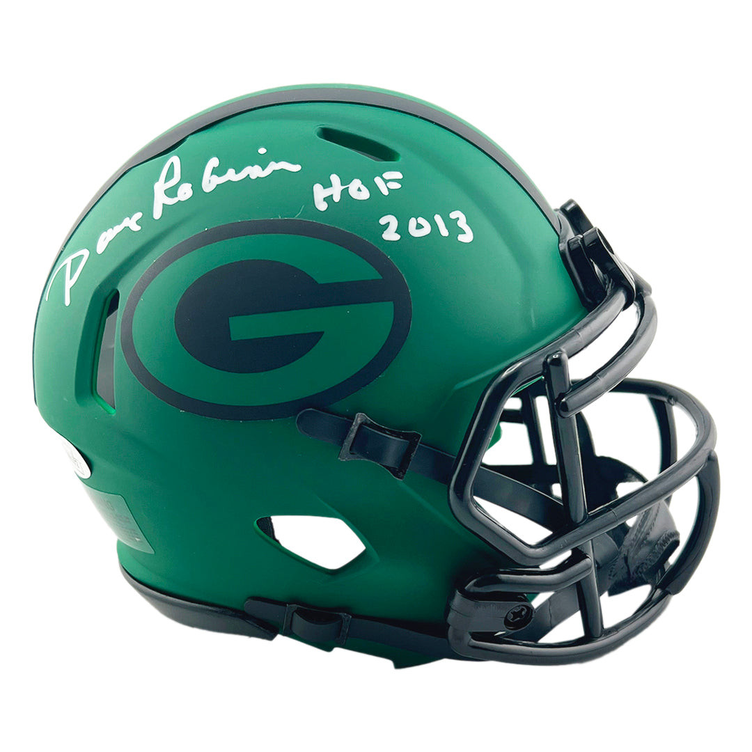 Dave Robinson Signed HOF 2013 Inscription Green Bay Packers Rave Mini Football Helmet (JSA)