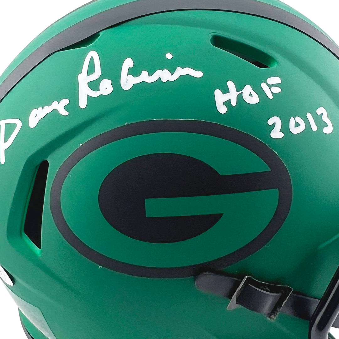 Dave Robinson Signed HOF 2013 Inscription Green Bay Packers Rave Mini Football Helmet (JSA)