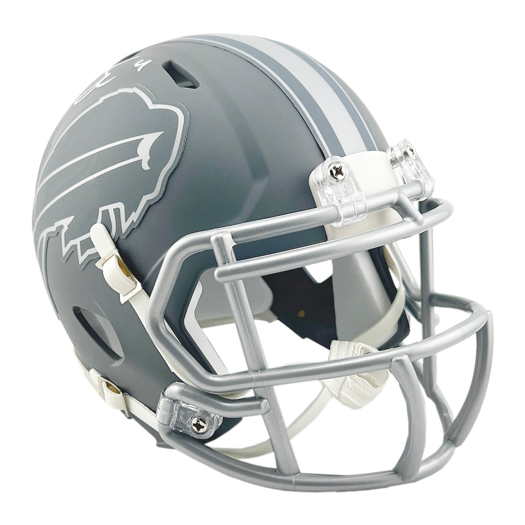 James Cook Signed Buffalo Bills Slate Alternate Speed Mini Football Helmet (Beckett)
