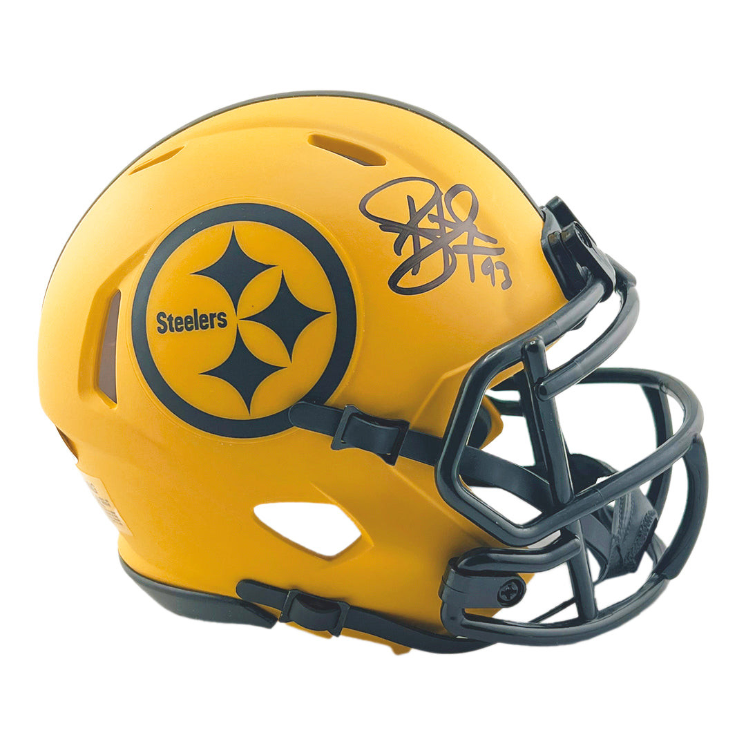 Troy Polamalu Signed Pittsburgh Steelers Rave Mini Football Helmet (JSA)