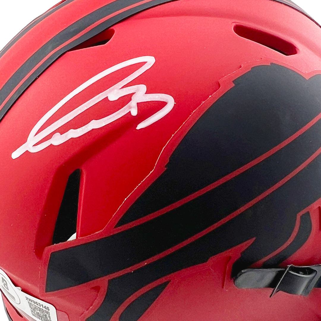 Terrell Bernard Signed Buffalo Bills Rave Mini Football Helmet (Beckett)