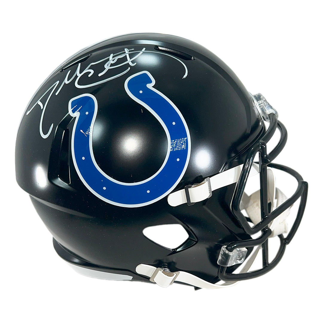 Dallas Clark Signed Indianapolis Colts Alt 2023 Speed Full-Size Replica Football Helmet (Beckett)