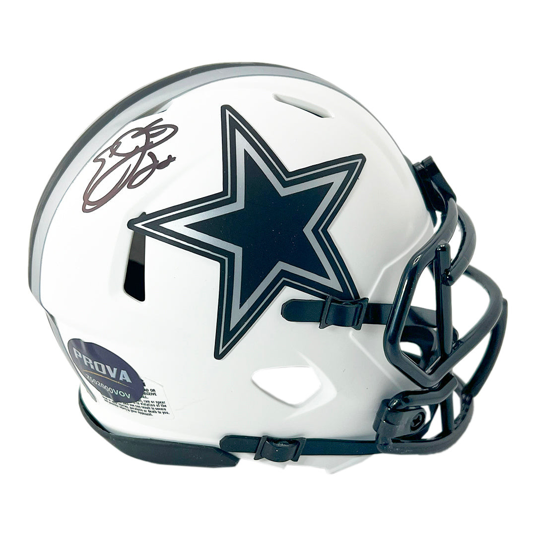 Emmitt Smith Signed Dallas Cowboys Lunar Mini Football Helmet (JSA)