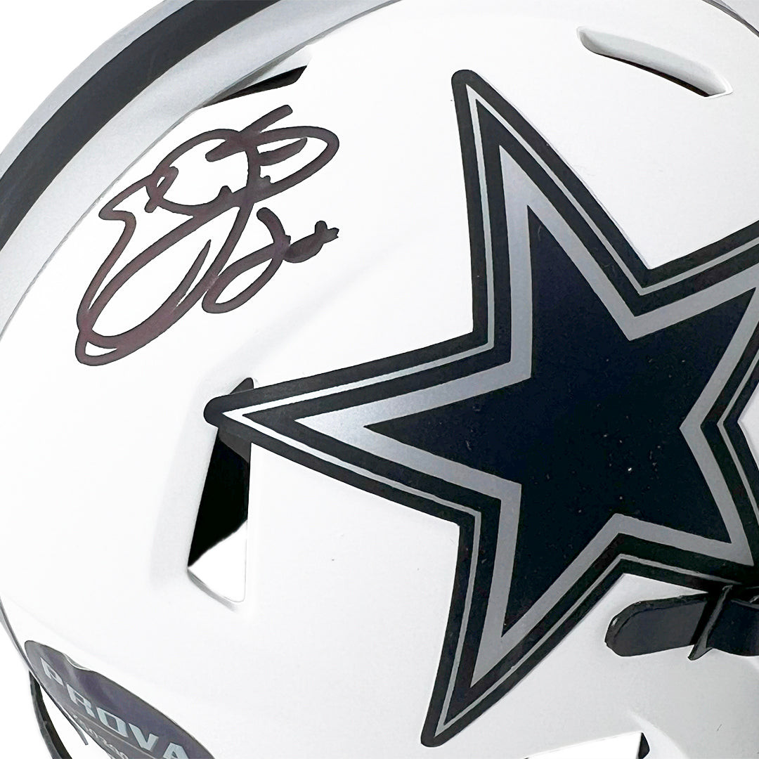 Emmitt Smith Signed Dallas Cowboys Lunar Mini Football Helmet (JSA)