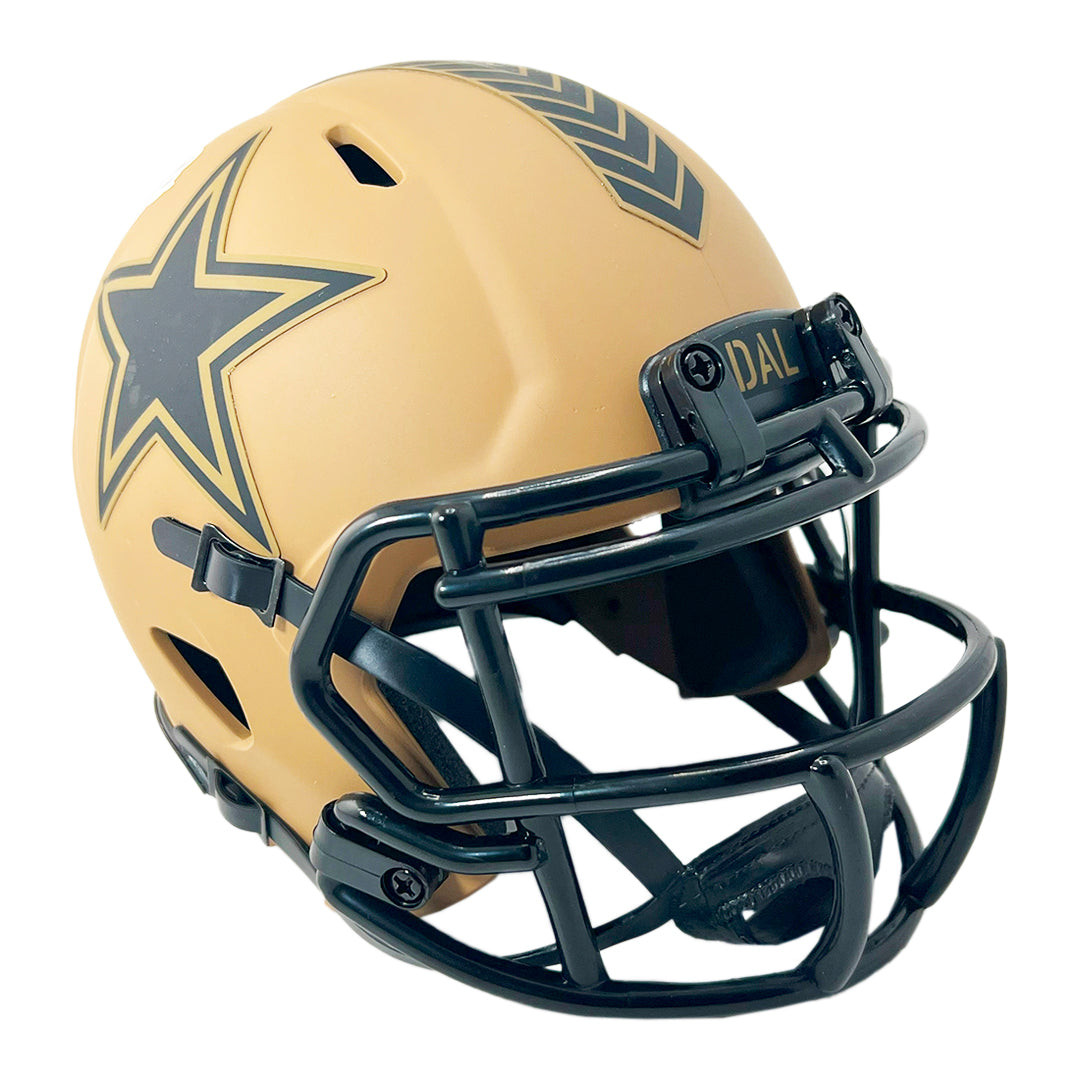 Emmitt Smith Signed Dallas Cowboys Salute to Service 2023 Mini Football Helmet (JSA)