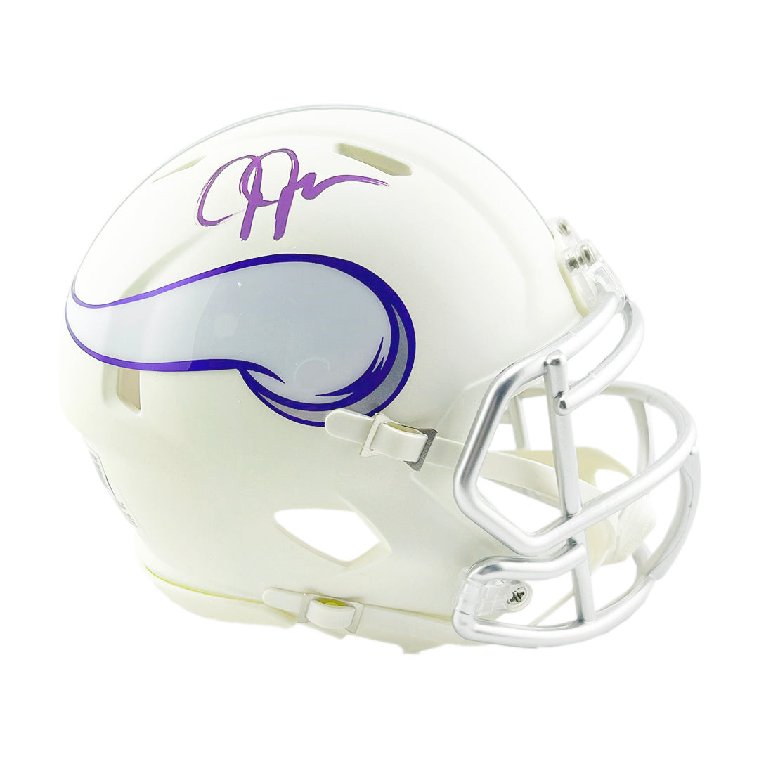 Justin Jefferson Signed Minnesota Vikings Alt 2024 Speed Mini Football Helmet (Beckett)