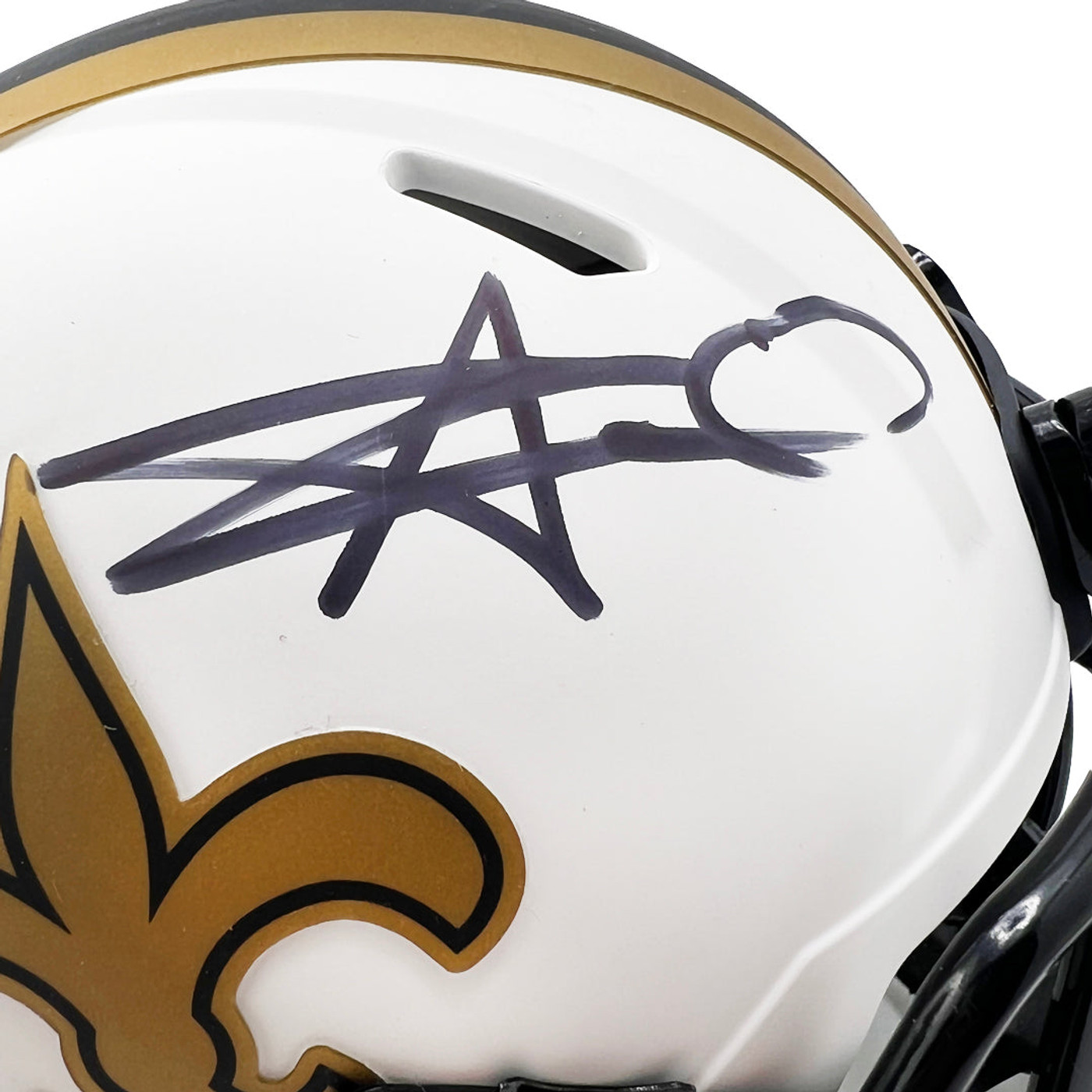 Alvin Kamara Signed New Orleans Saints Lunar Mini Football Helmet (JSA)