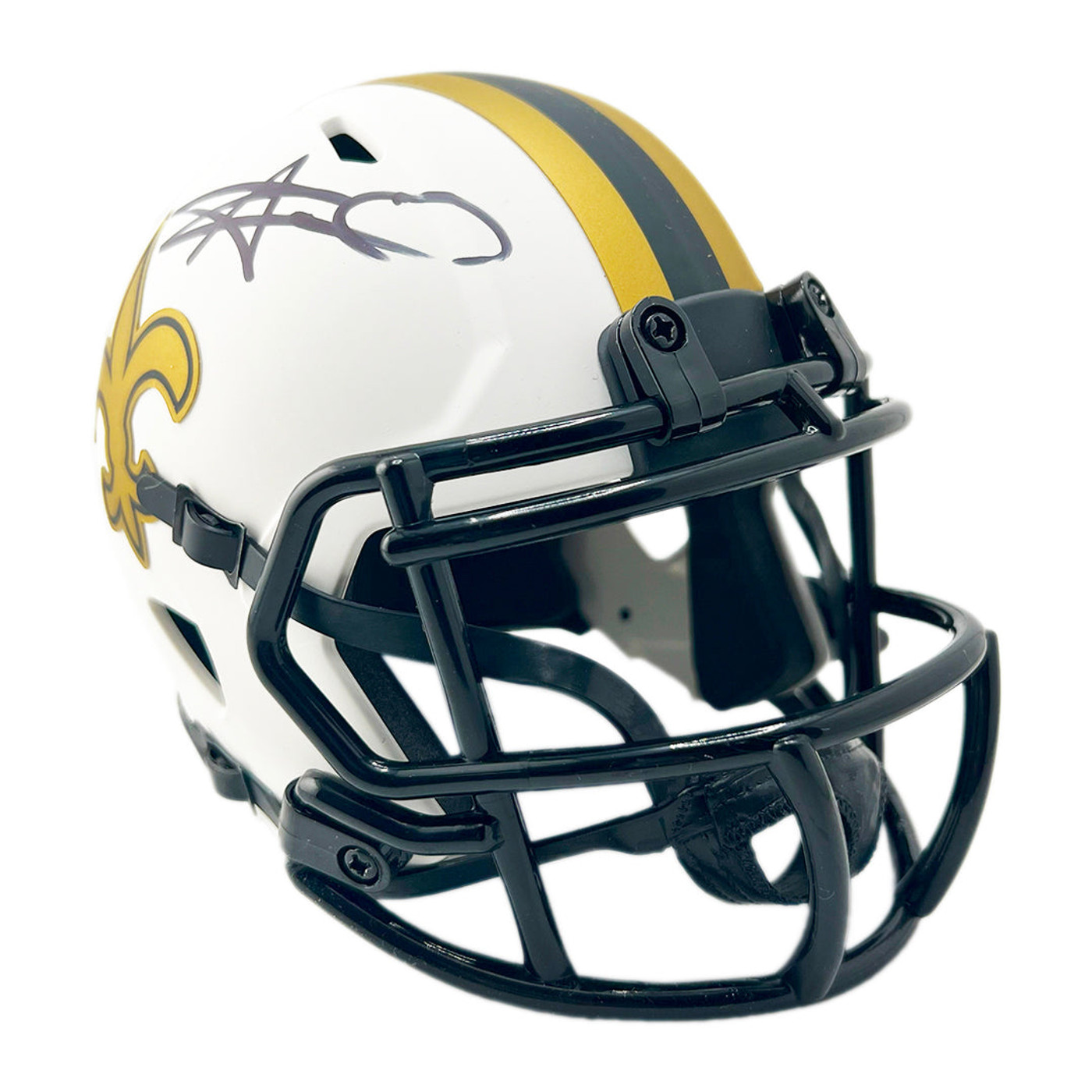 Alvin Kamara Signed New Orleans Saints Lunar Mini Football Helmet (JSA)