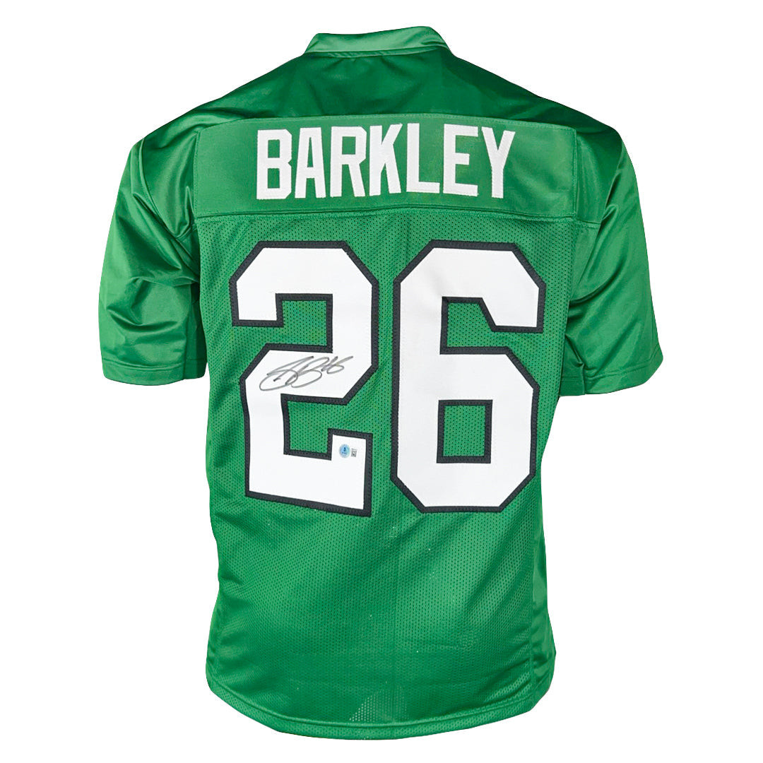 Saquon Barkley Signed Philadelphia Kelly Green Football Jersey (Beckett)
