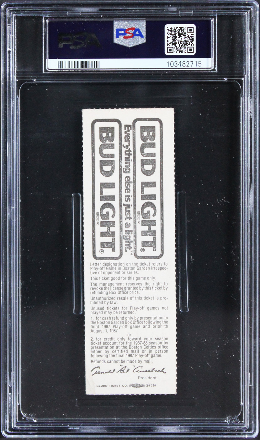 Magic Johnson Signed 1987 NBA Finals Gm 4 Full Ticket Stub Auto 10