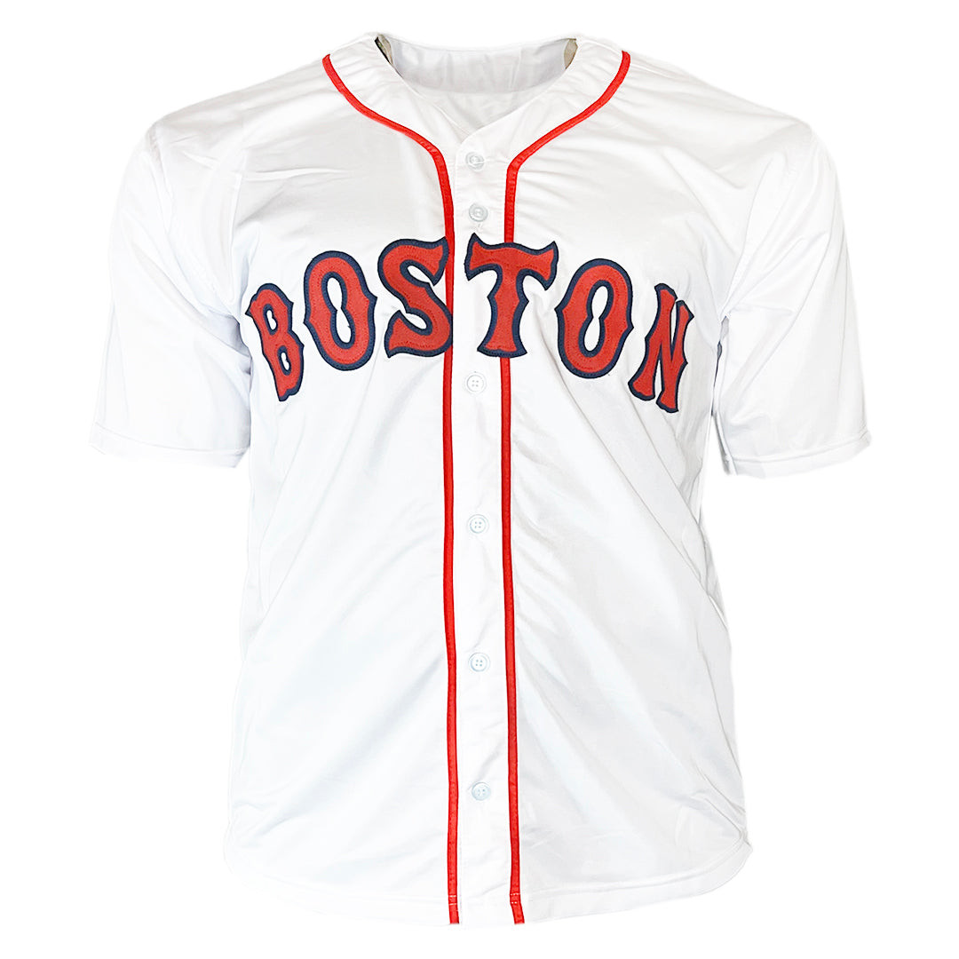 Wade Boggs Signed Inscription Boston White Baseball Jersey Silver Ink (JSA)