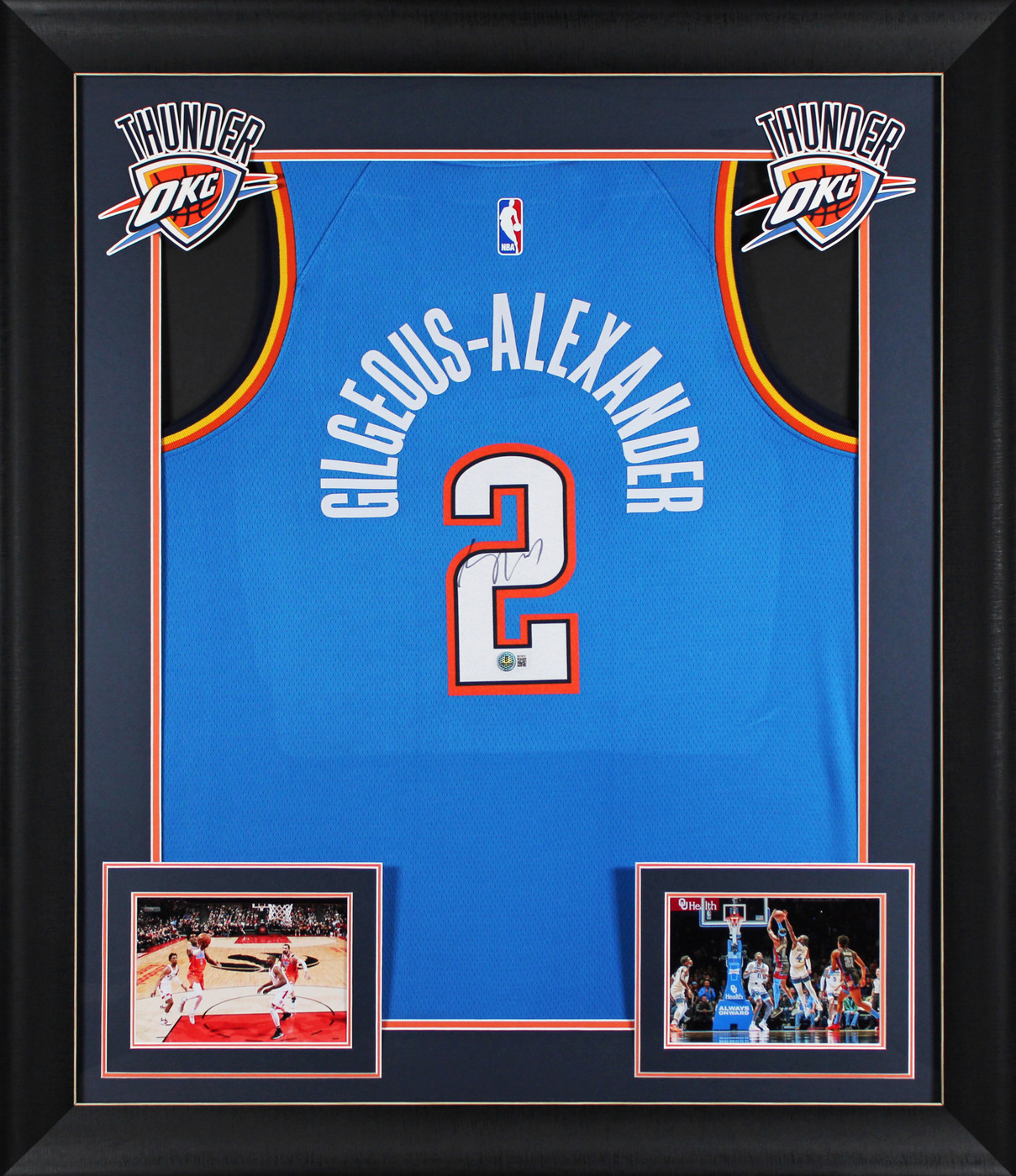 Thunder Shai Gilgeous-Alexander Signed Blue Nike Framed Jersey BAS #BS78075