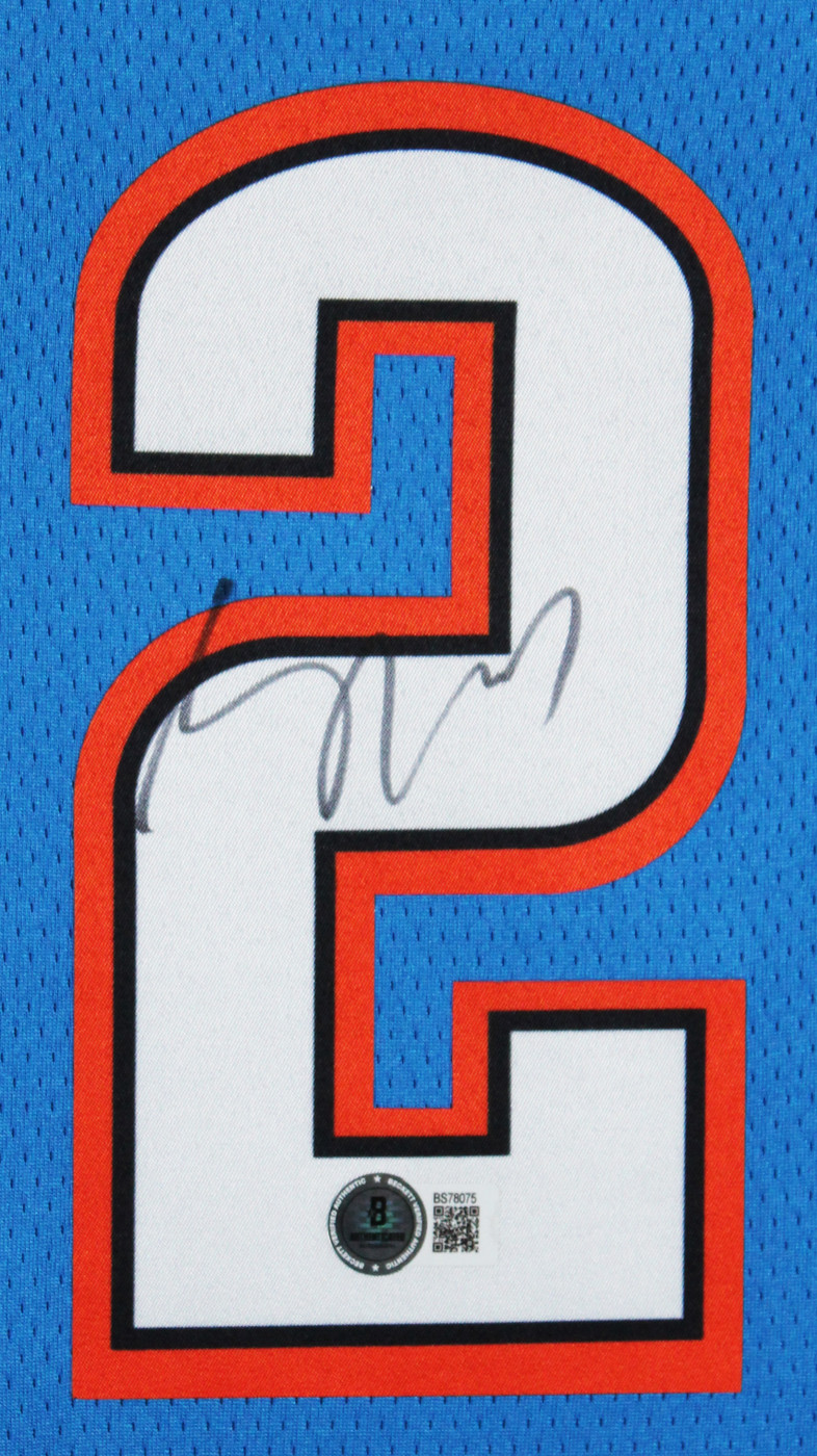 Thunder Shai Gilgeous-Alexander Signed Blue Nike Framed Jersey BAS #BS78075