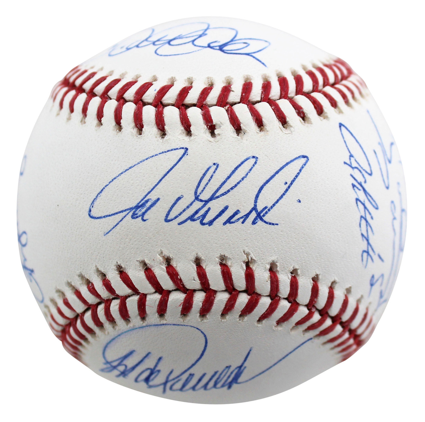 2009 Yankees (9) Jeter Rivera Posada Signed 2009 WS Logo Oml Baseball Steiner