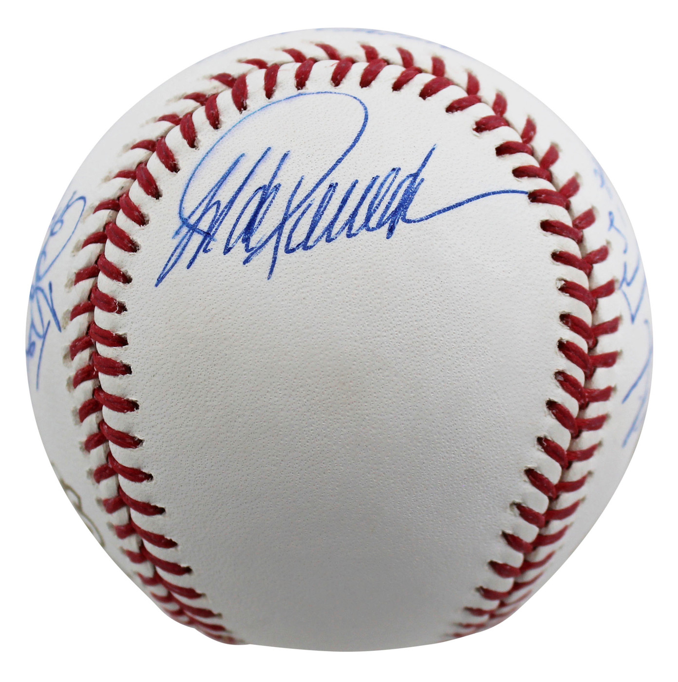 2009 Yankees (9) Jeter Rivera Posada Signed 2009 WS Logo Oml Baseball Steiner