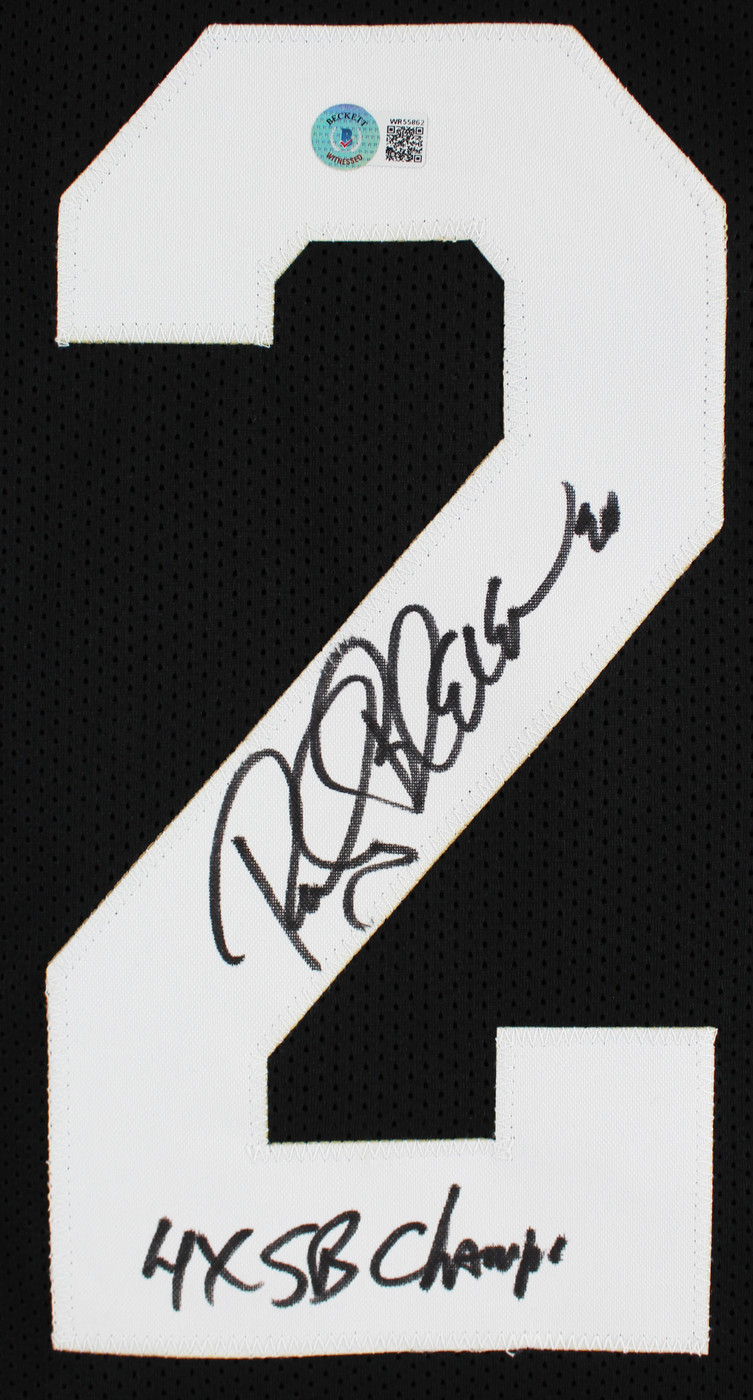 Rocky Bleier "4x SB Champ" Authentic Signed Black Pro Style Jersey BAS Witnessed
