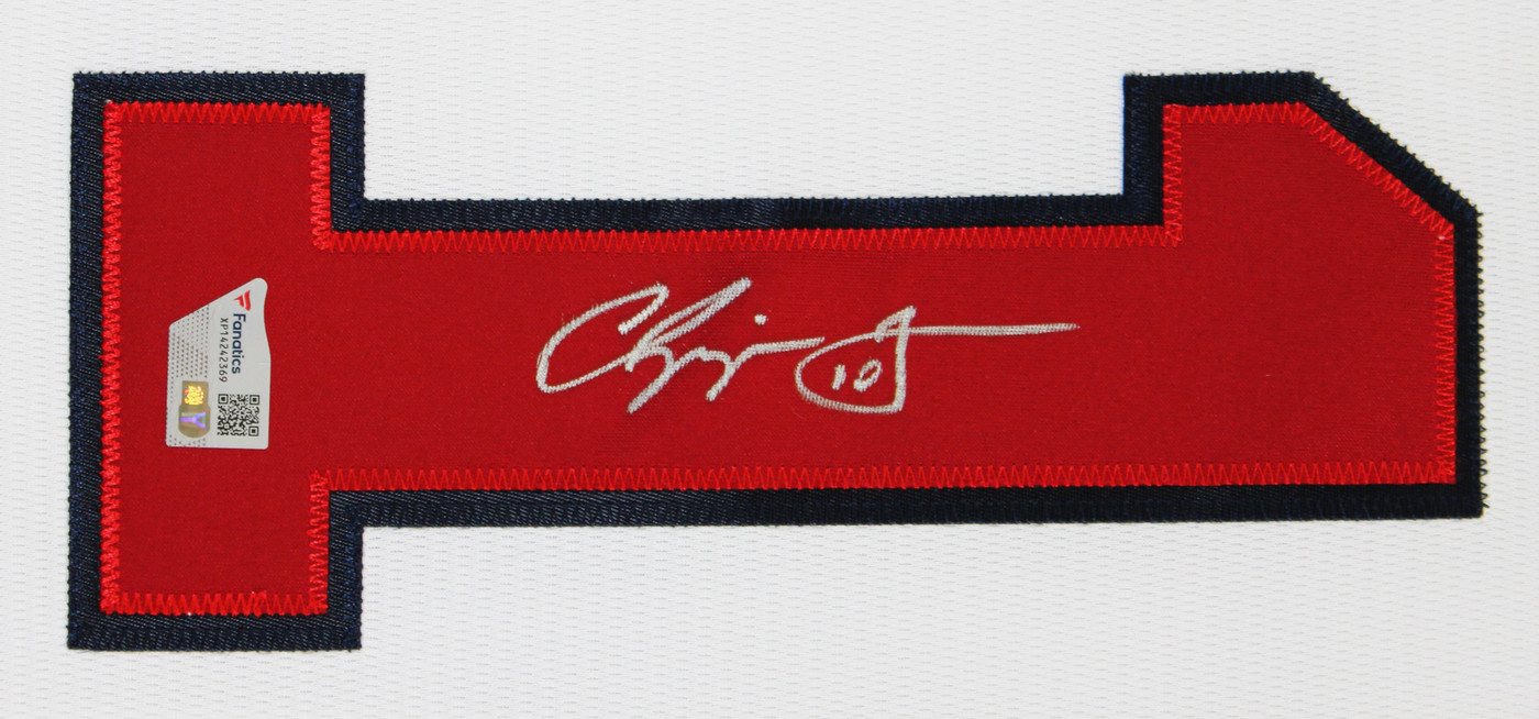 Braves Chipper Jones Authentic Signed White Majestic Cool Base