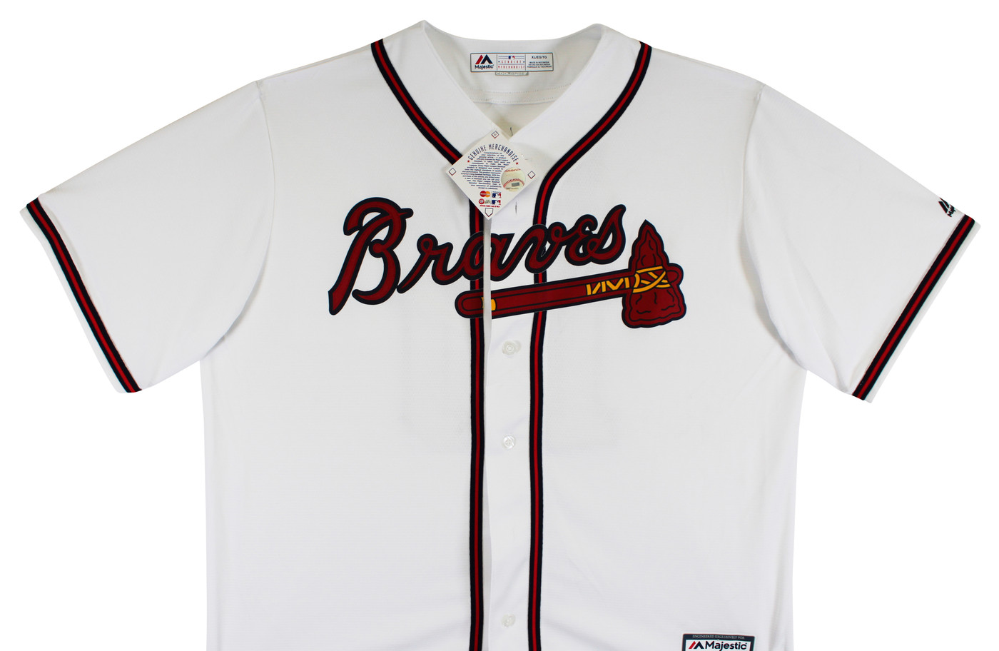 Braves Chipper Jones Authentic Signed White Majestic Cool Base