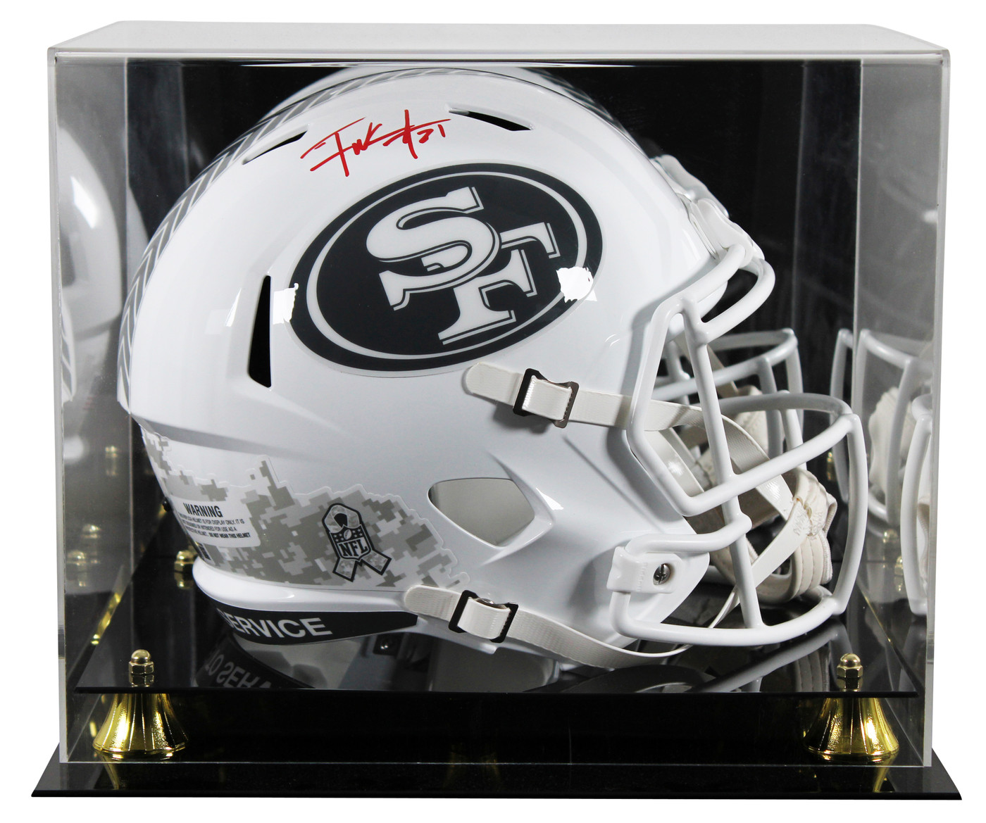 49ers Frank Gore Signed STS III Full Size Speed Rep Helmet W/ Case BAS Witnessed