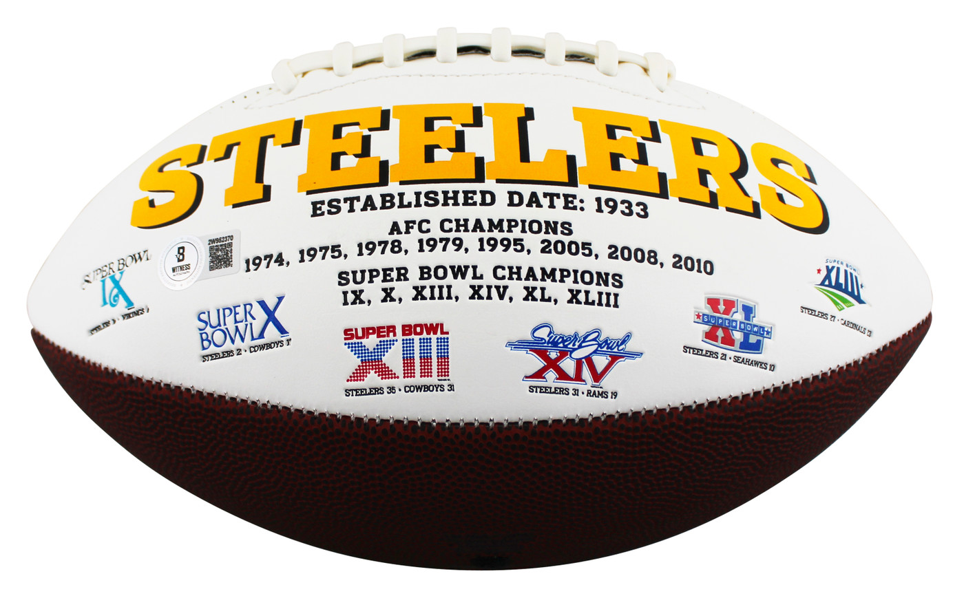 Steelers Jack Sawyer Signed Rawlings White Panel Logo Football BAS