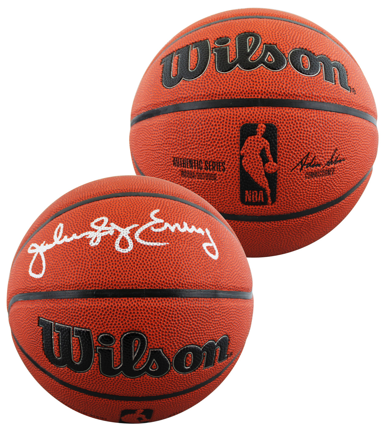 76ers Julius "Dr. J." Erving Signed Wilson Basketball W/ Case BAS Witnessed