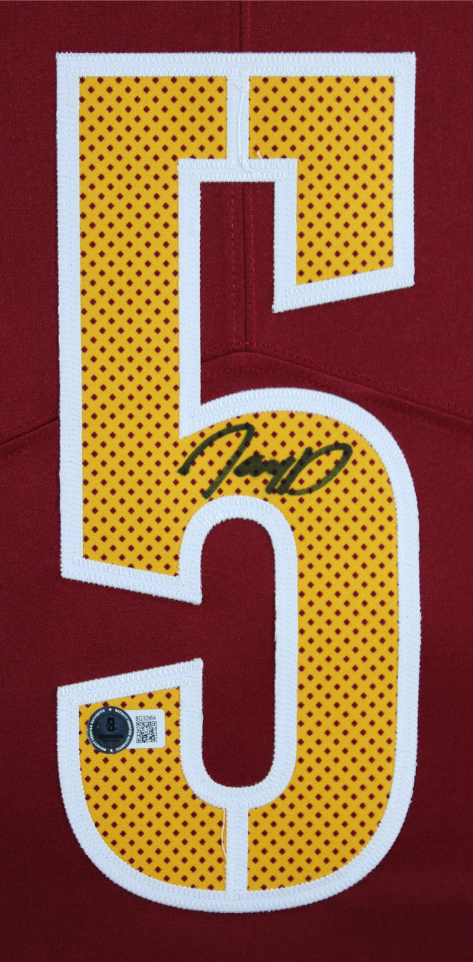 Commanders Jayden Daniels Signed Maroon Nike Framed Jersey BAS #BQ32964