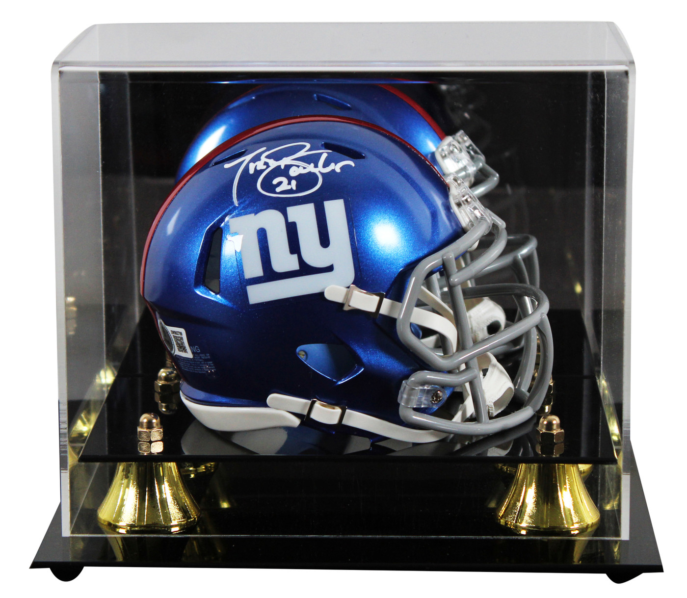 Giants Tiki Barber Authentic Signed Speed Mini Helmet W/ Case BAS Witnessed