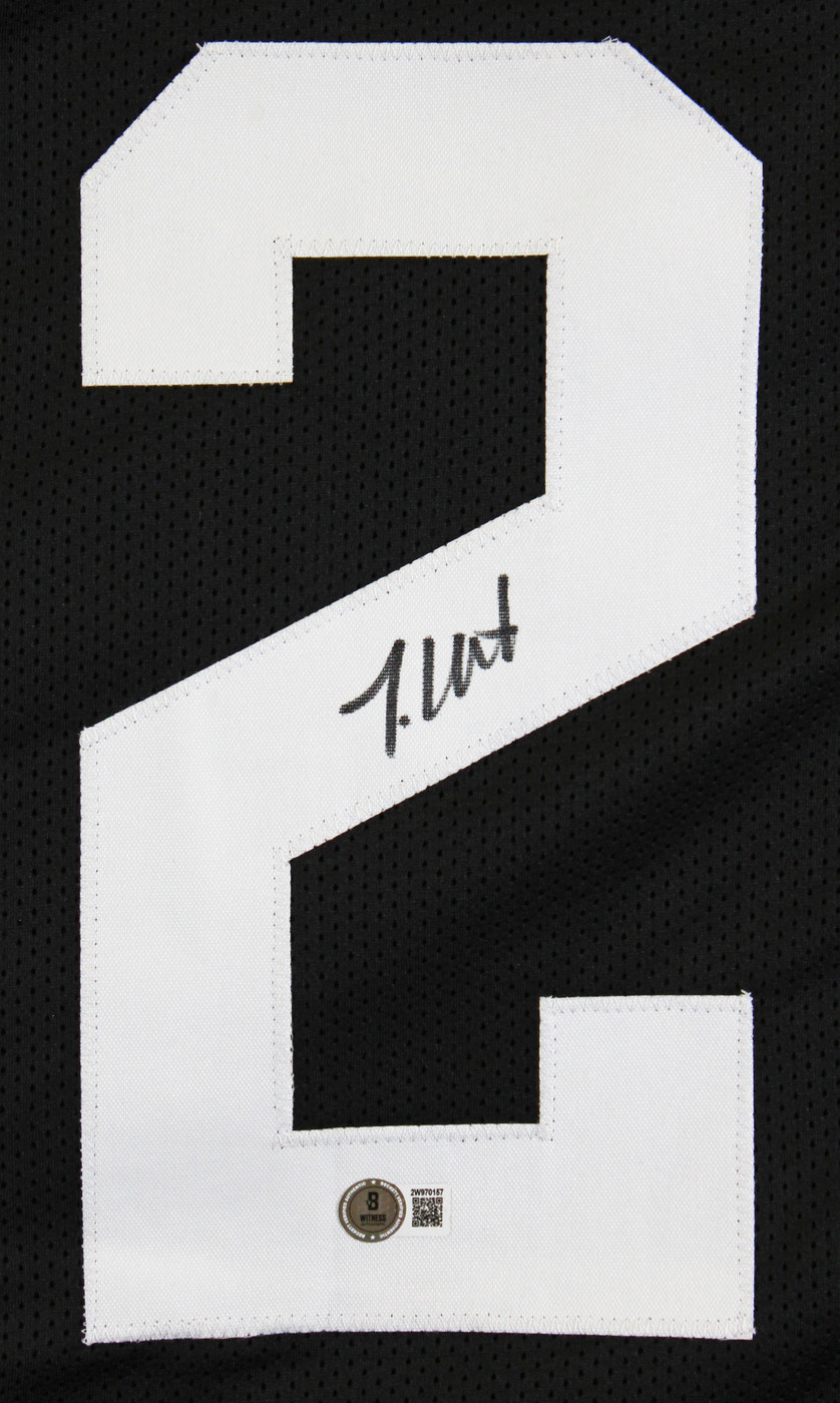 Travis Hunter Authentic Signed Black Pro Style Jersey Autographed BAS Witnessed
