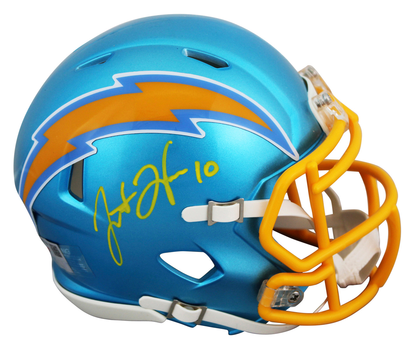 Chargers Justin Herbert Signed Flash Speed Mini Helmet W/ Case