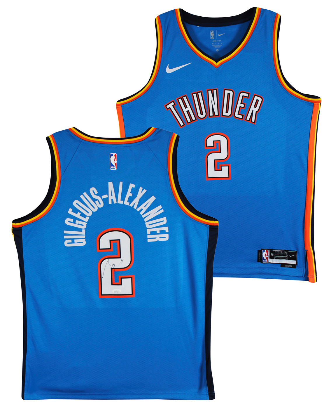 Thunder Shai Gilgeous-Alexander Signed Blue Nike Icon Edition Jersey JSA
