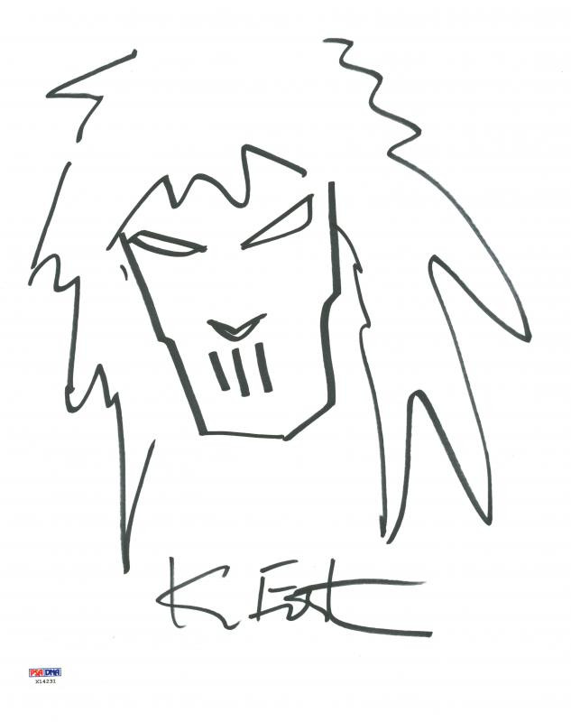 Kevin Eastman Ninja Turtles Signed 11X14 Casey Jones Sketch  PSA #X14231