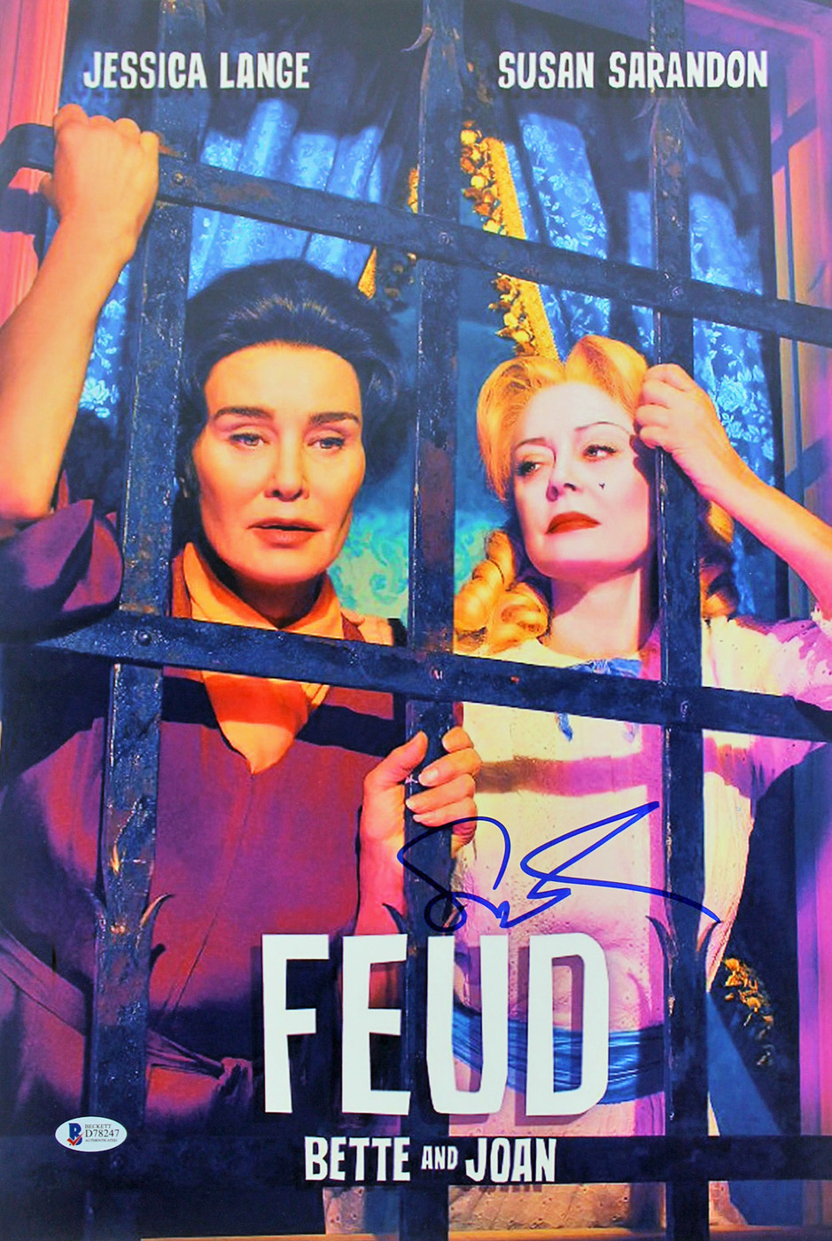 Susan Sarandon Feud Bette and Joan Authentic Signed 12x18 Photo BAS #D78247