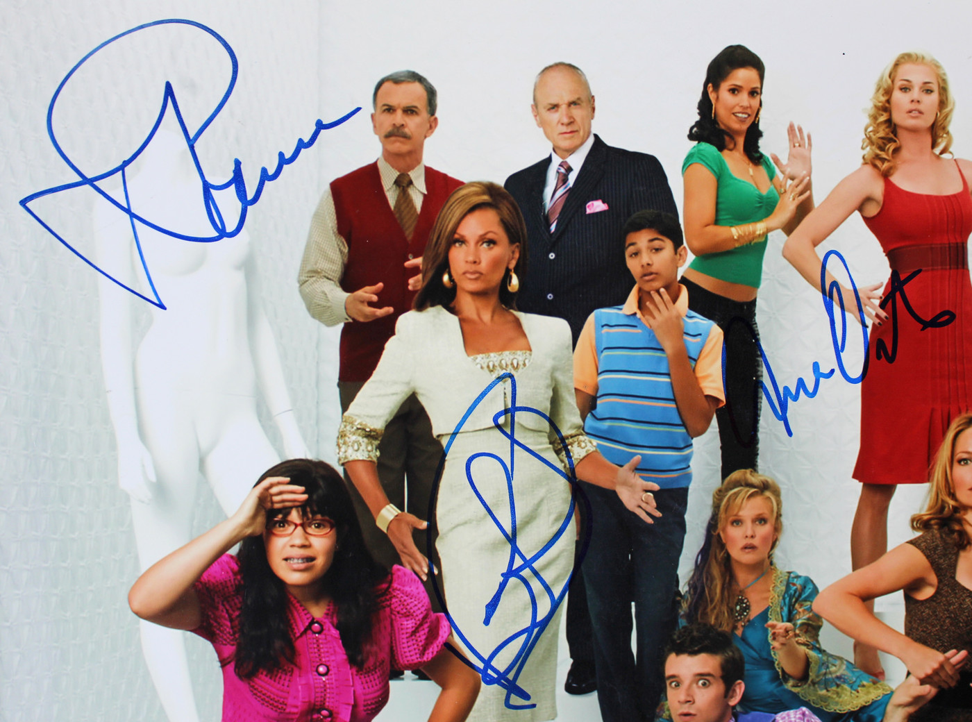 Ugly Betty (6) Ferrera, Mabius, Ortiz, Urie, +2 Signed 12x18 Photo BAS #A57889